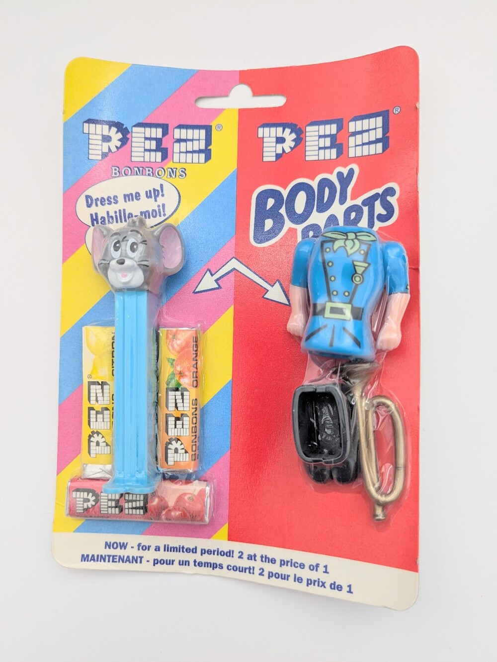 UNOPENED PACKAGE PEZ Jerry from Tom & Jerry Candy Dispenser w/Body Parts